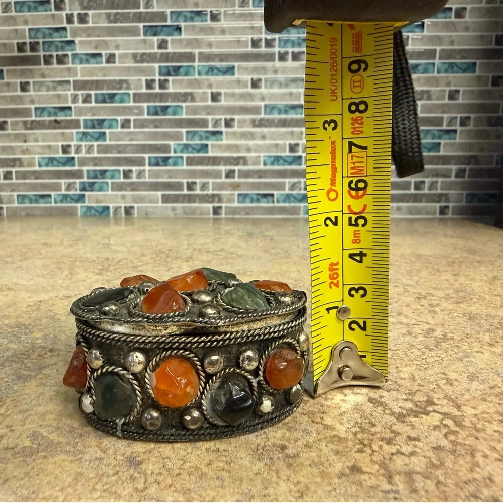 Vintage Moroccan Moorish Sajai gemstone box